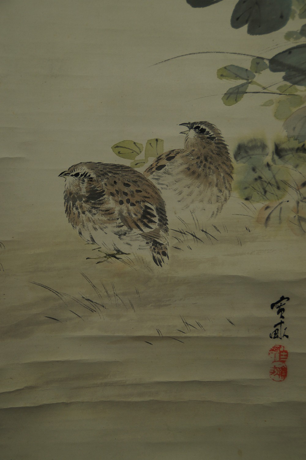 Quails in the Grass by Hiroune Araki Quail Motif Close-Up 2