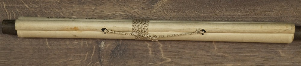 Kakemono rolled up and tied