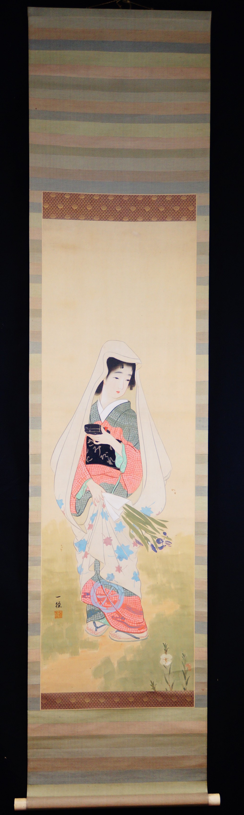 Flowers of Memory Kakemono by Murata Ikkei Full View Hanging Scroll