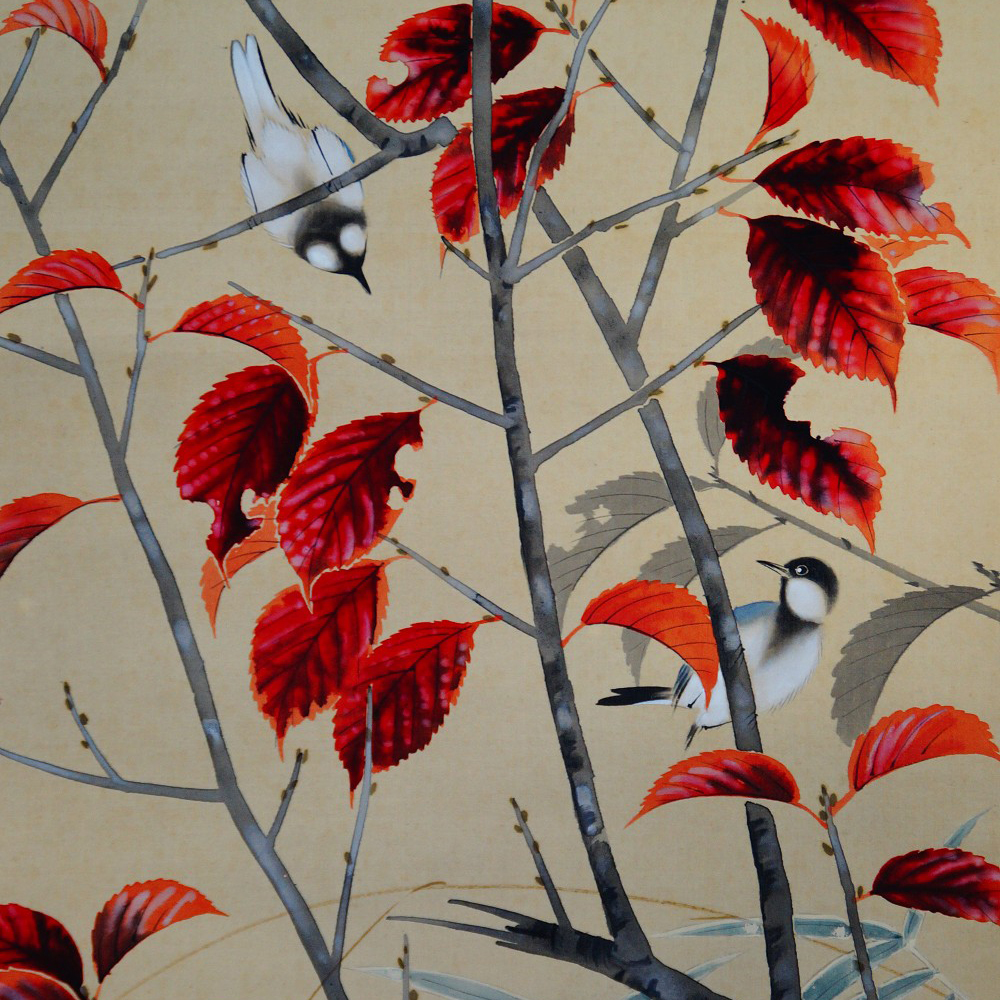 Autumn Wind in the Bamboo Grove Kakemono by Abe Kinshu Motif Close-Up Preview