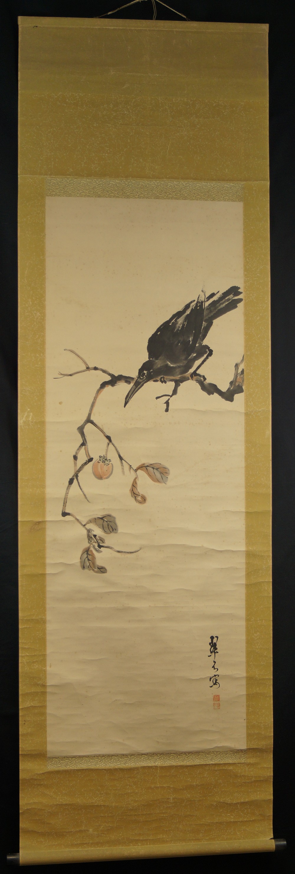 Krähe - Japanisches Rollbild (Kakejiku, Kakemono)