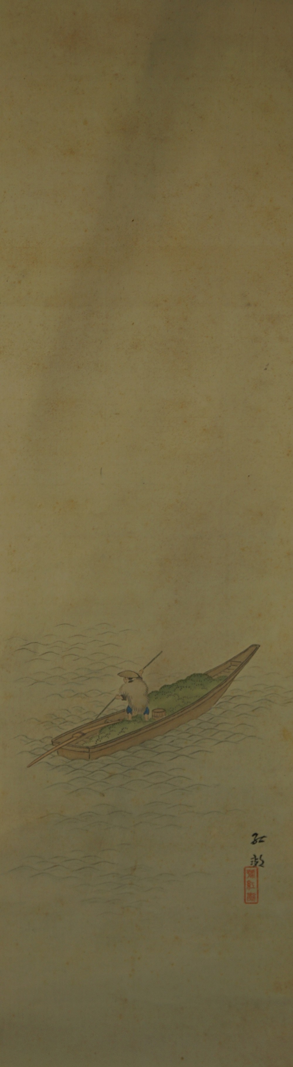 Kakemono fishing boat full motif without mounting