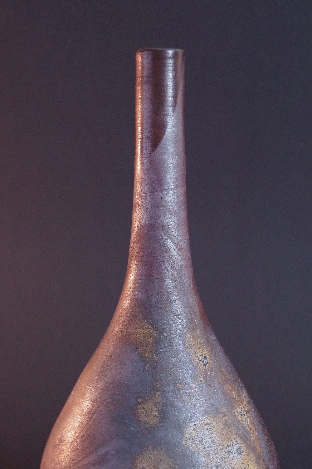 Bizen Vase von Otomokyu Bizen Halsansicht Nahaufnahme 1