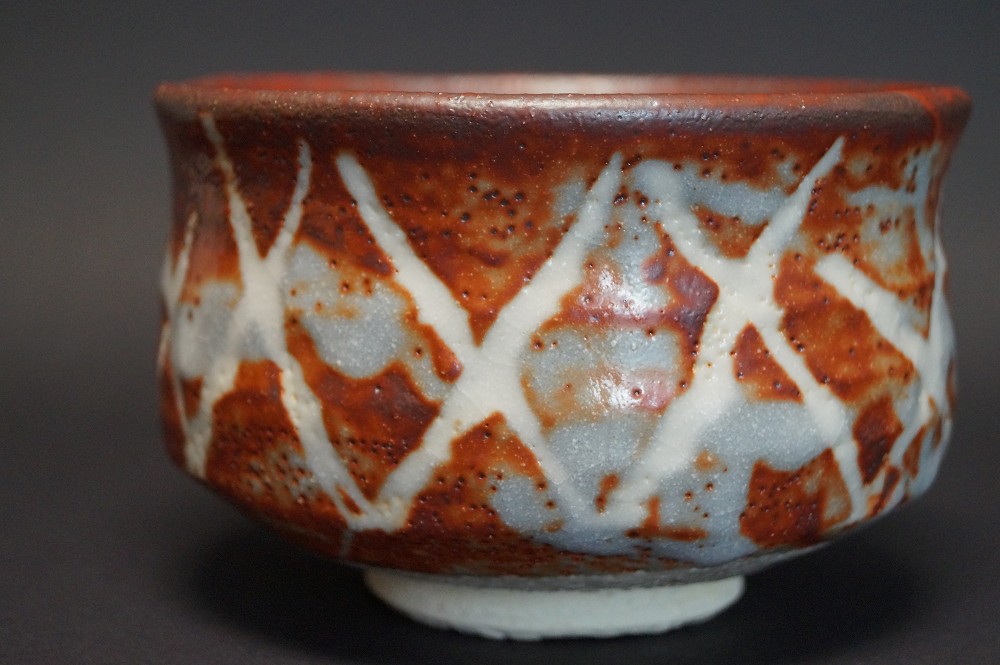 Chawan Shino Keramik Kizan Mizuno Frontalansicht