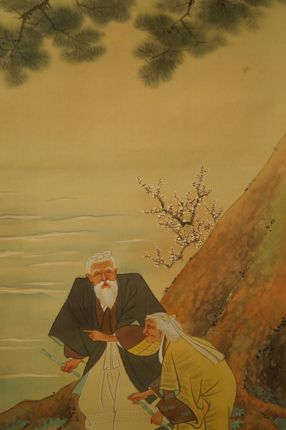 Takasago Legend Hanging Scroll Takasago Couple Close-Up 1