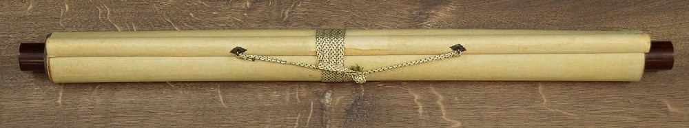 Sparrows and Chrysanthemums Hanging Scroll Hanging Scroll Rolled Up