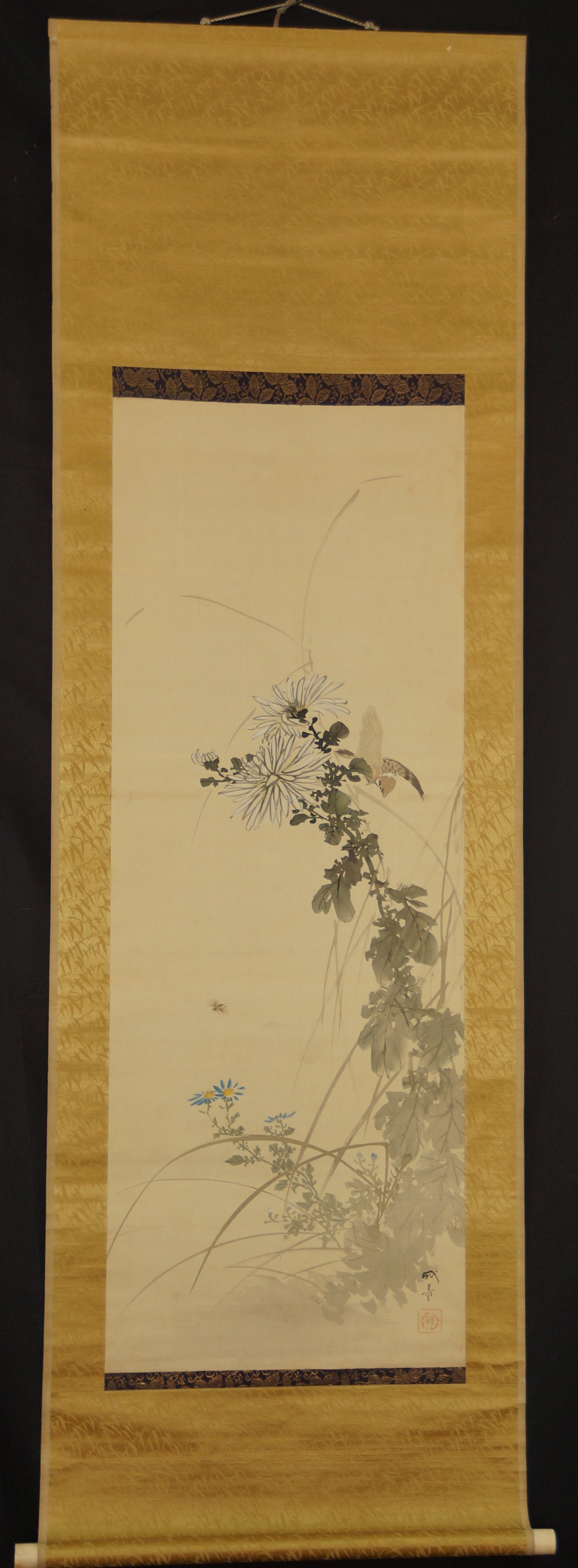 The Bee by Seisho Moroboshi Full View Hanging Scroll