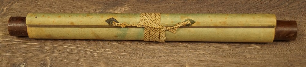 Kalligrafie Kakemono zusammengerollt