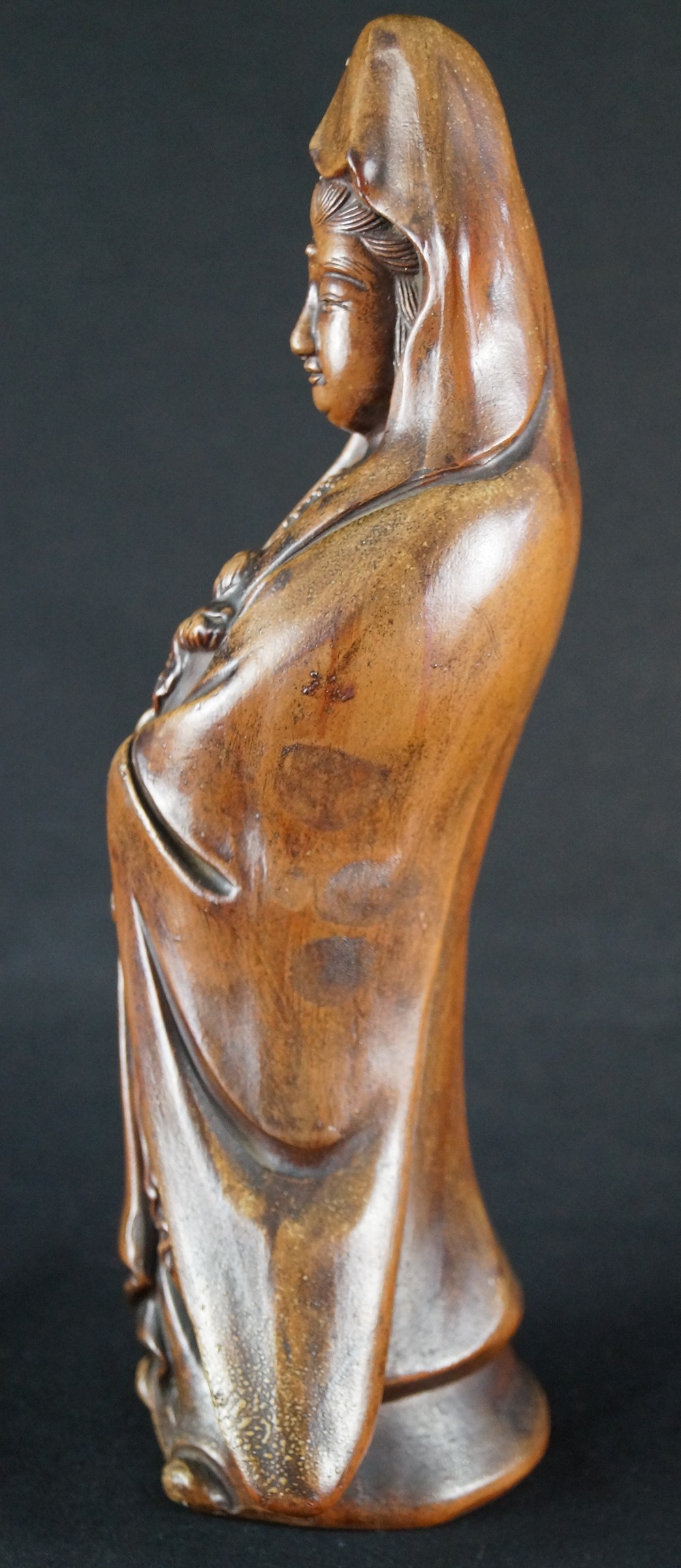 Kannon Figure Bizen Ware Side View 1