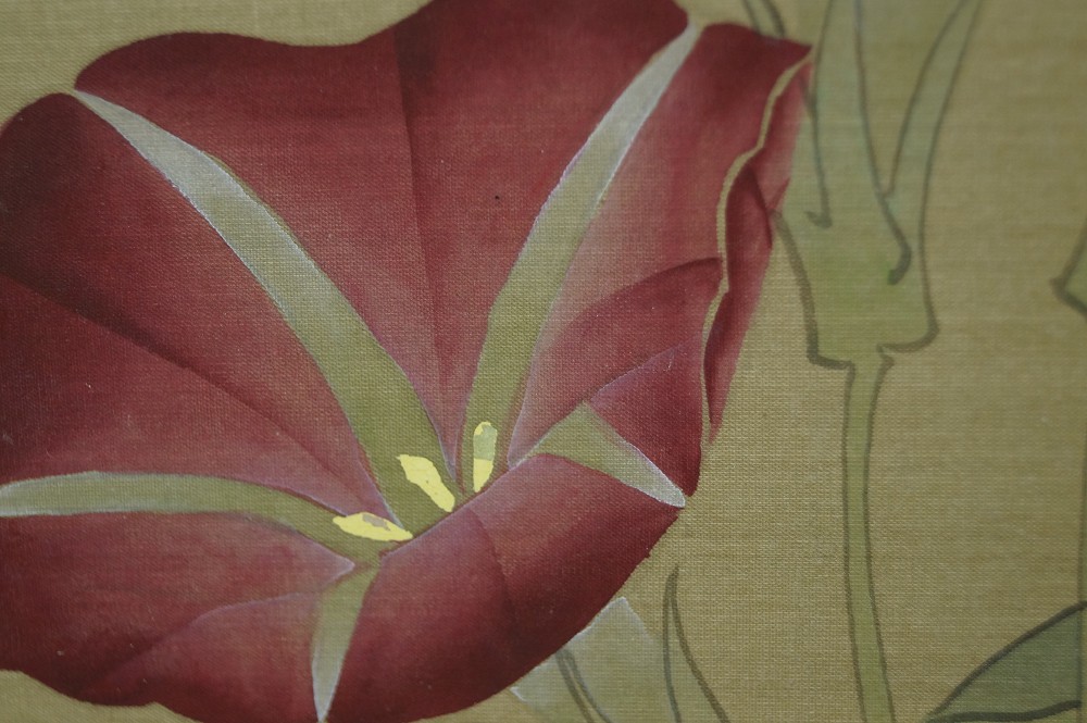 Kakemono Flowers and Butterfly Brushwork Close-Up 2
