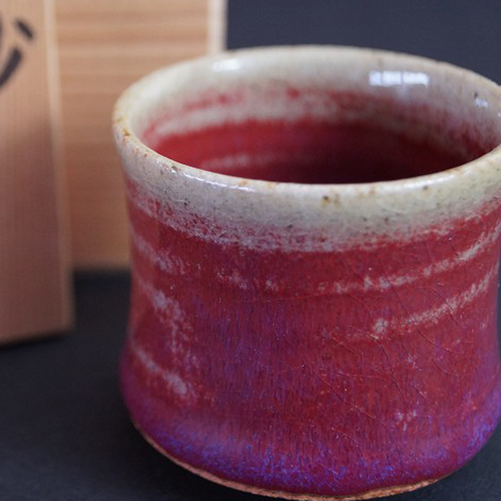 Mashiko Sake Cup Guinomi by Bunsho Nakamura Motif Close-Up Preview