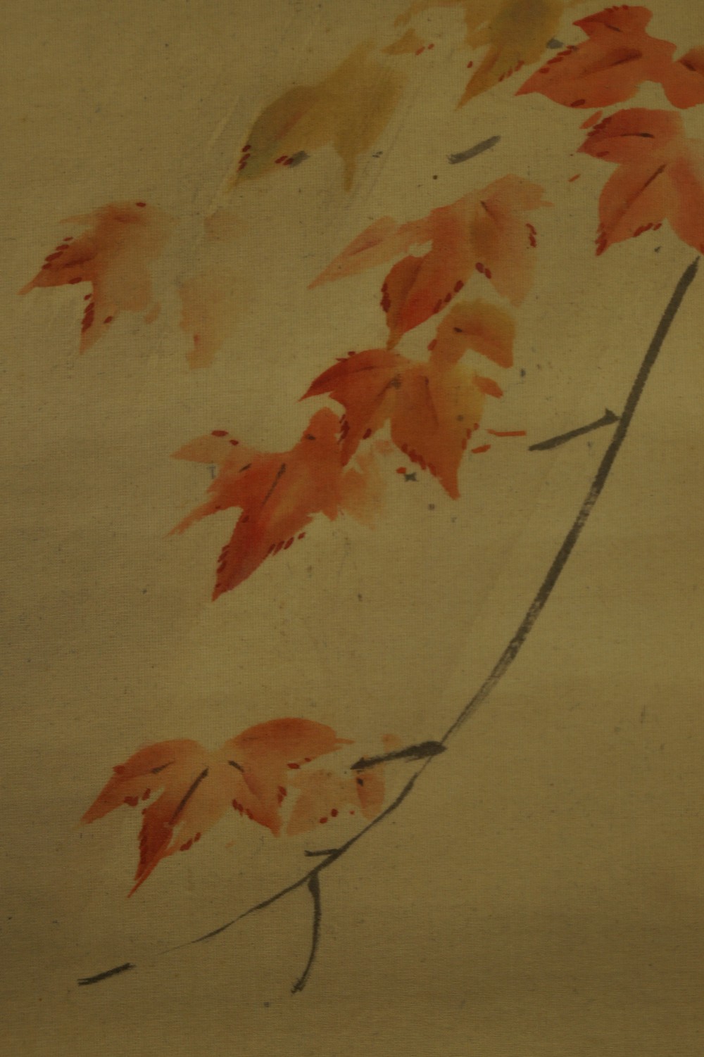 Japanisches Rollbild Herbst Ahorn Motiv Nahaufnahme 3