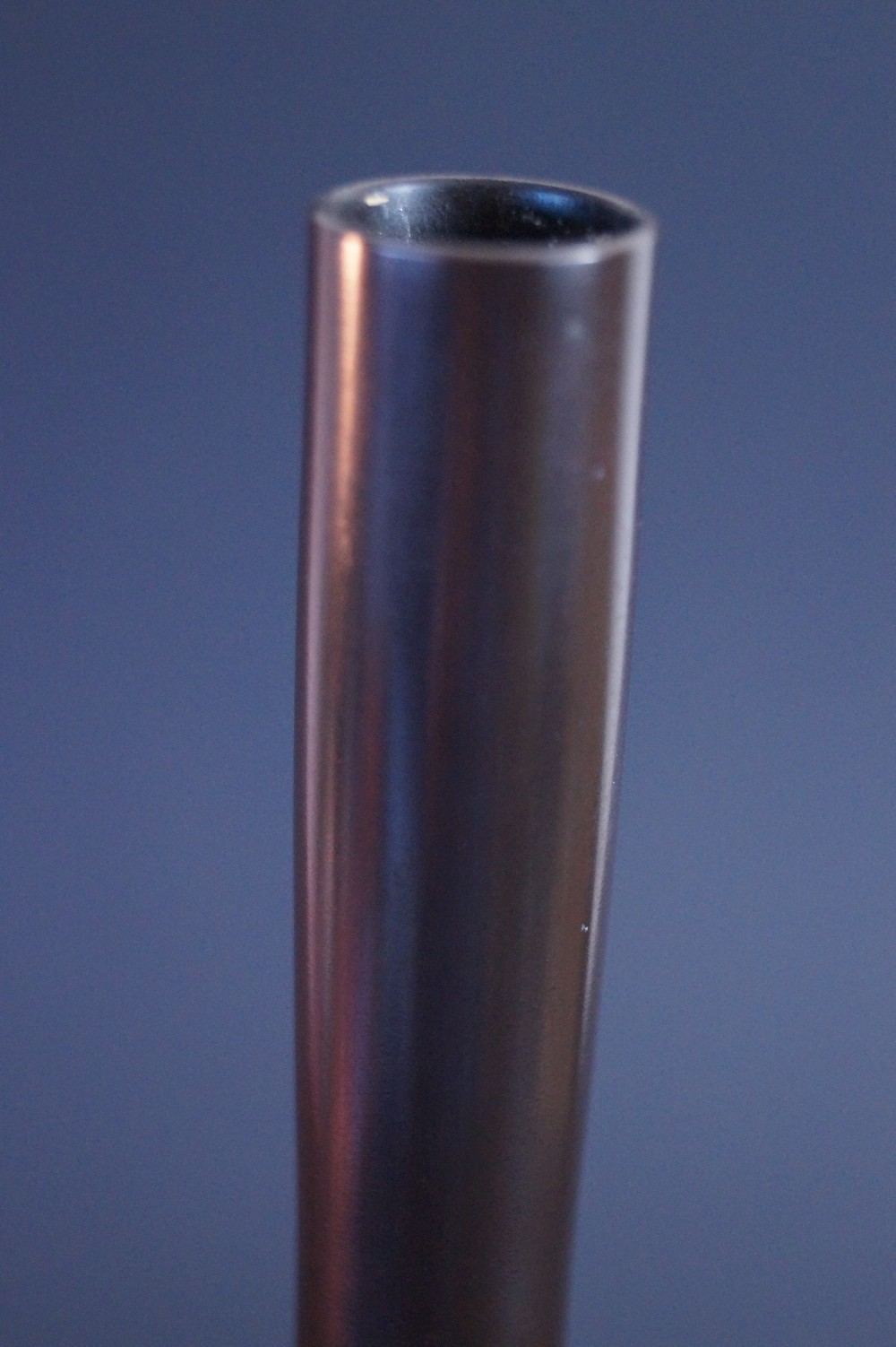 Copper vase by Ikkei Nosaku neck close-up