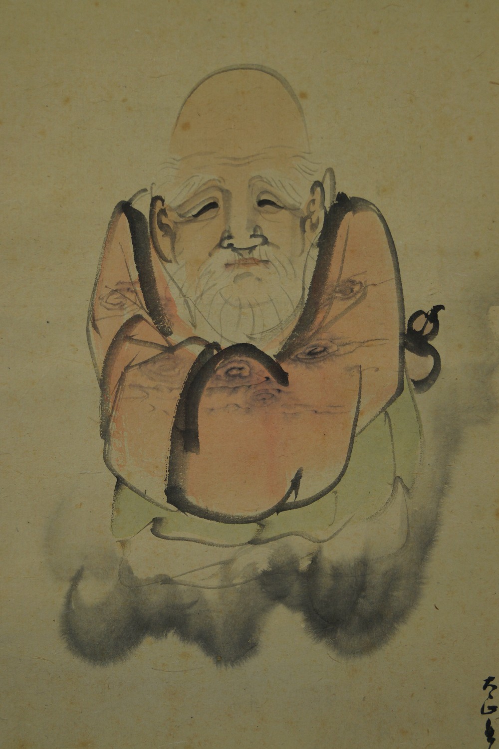 Jurojin on clouds figure motif close-up 1