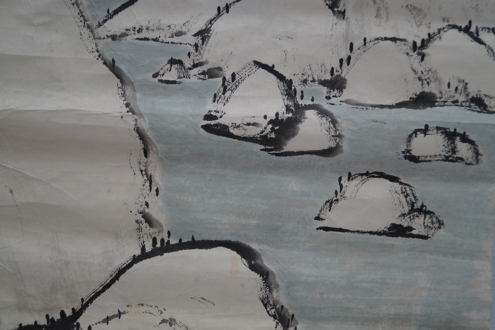 Winter Landscape with Mountain Huts Close-Up of the Snow-Covered Rocks in the River Landscape Close-Up 3