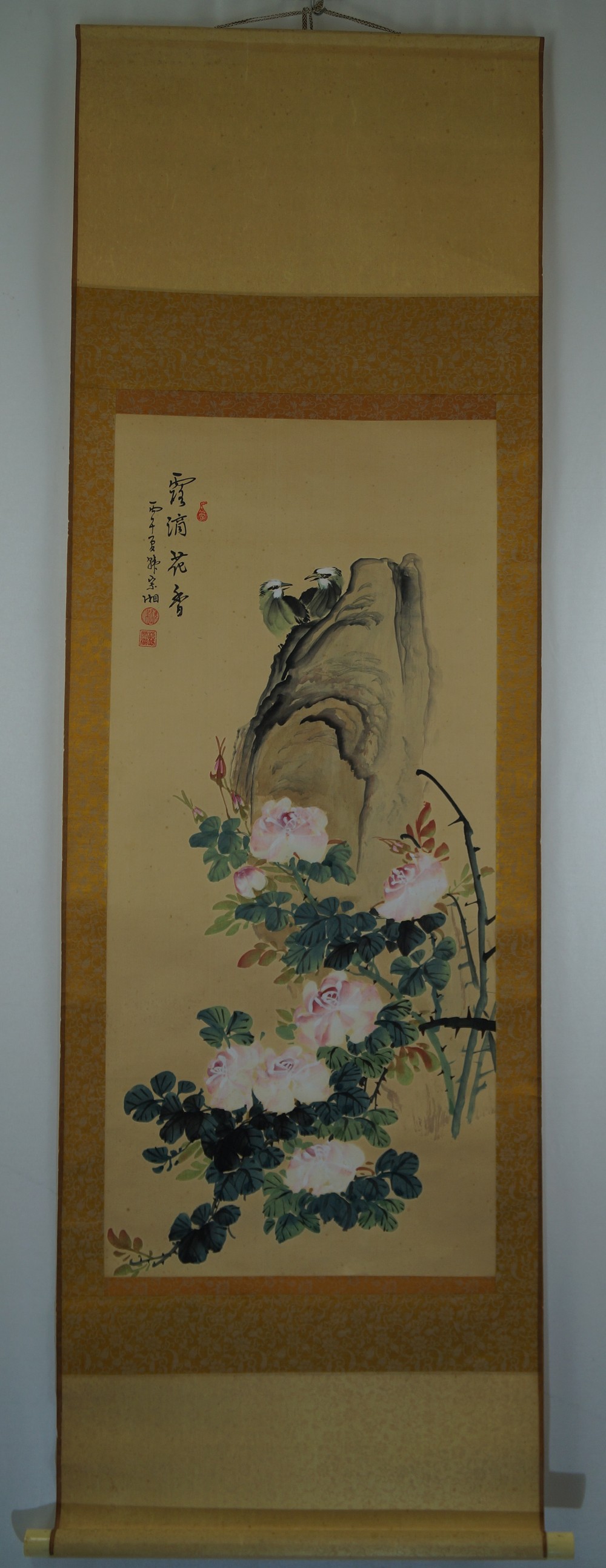 Birds and Flowers Hanging Scroll Full View Hanging Scroll