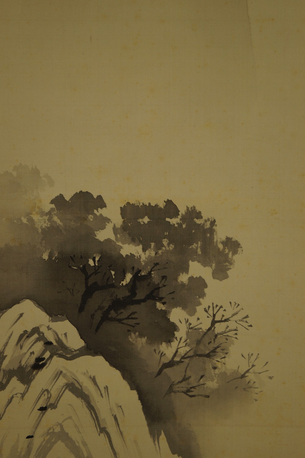 Japanisches Rollbild Landschaft Baeume Motiv Nahaufnahme 1