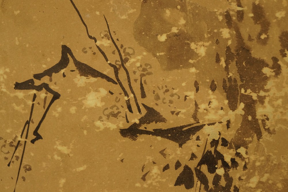 The Hermit and the Crane Brushwork Close-Up