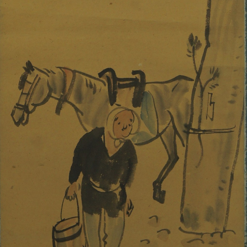 Pferd - Japanisches Rollbild (Kakejiku, Kakemono)