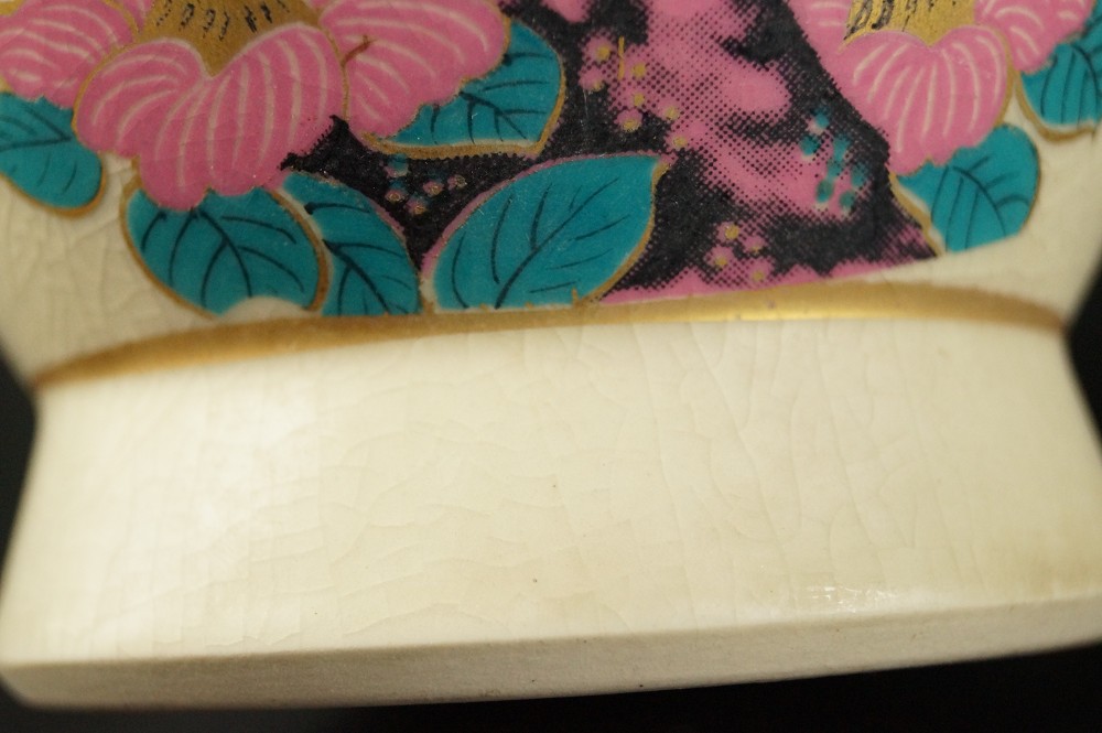 Plum Blossom Vase Camellia Motif Close-Up