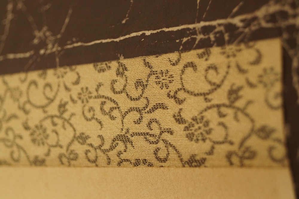 Iris kakemono mounting detail 1