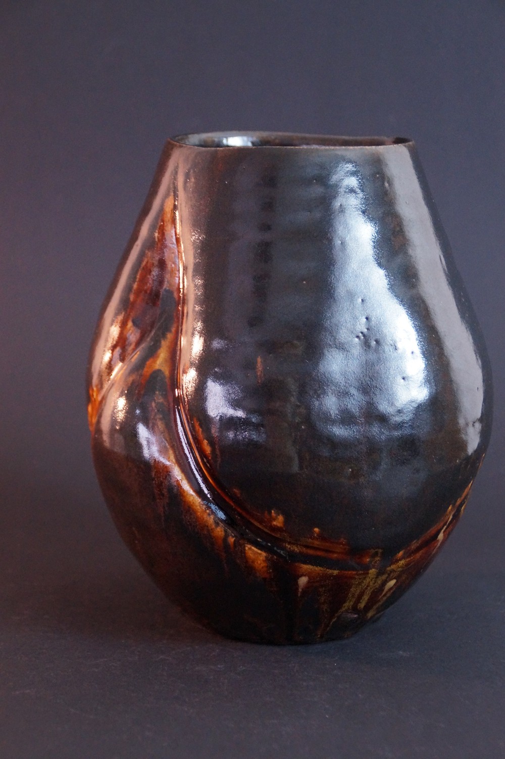 Seto Vase by Shunrei Kato Front View
