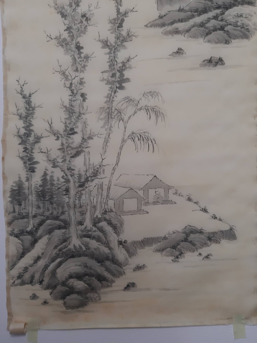 Landschaft Baeume und Huette Nahaufnahme 3