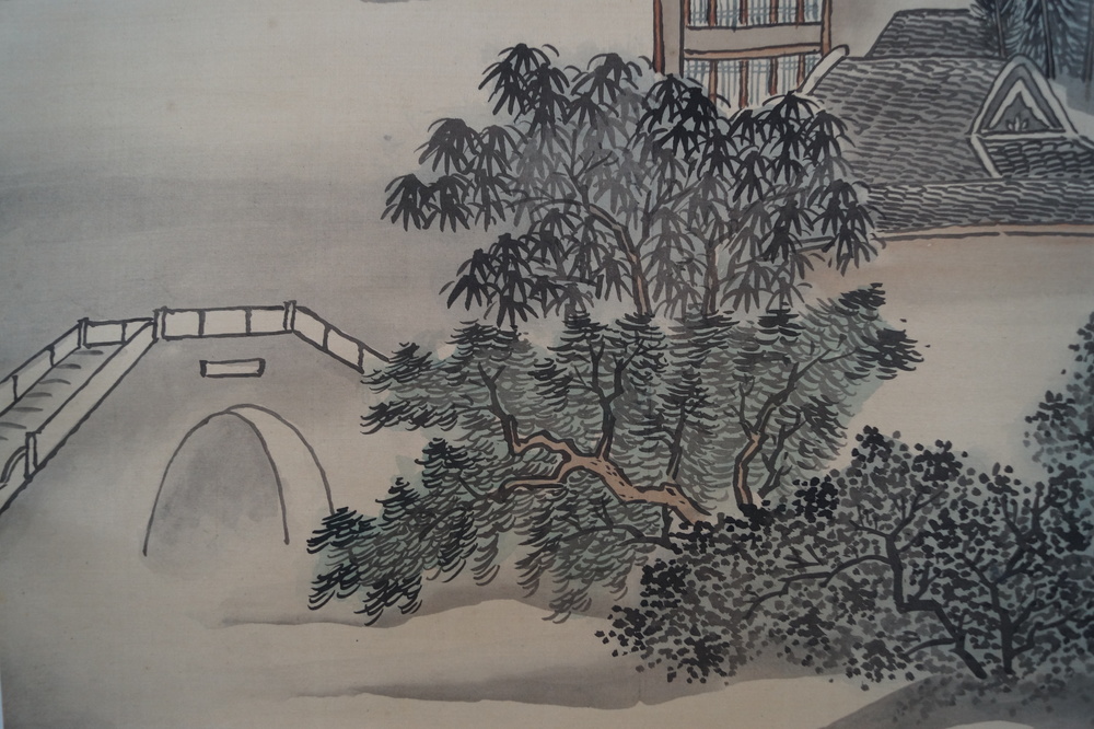Landschaft im Mondlicht Kakejiku Pagode-Motiv Nahaufnahme 2