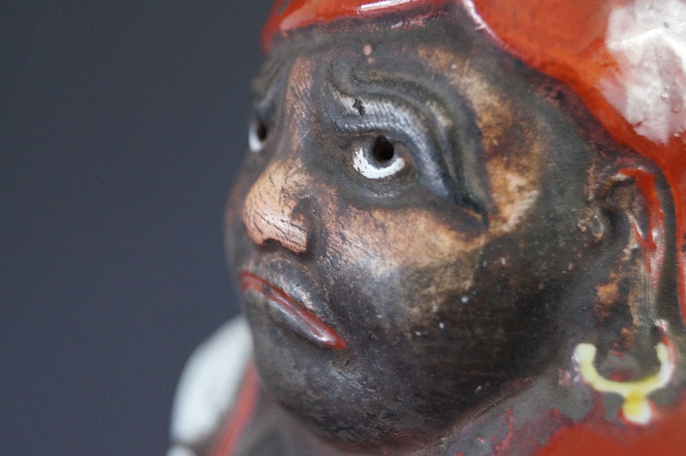 Bodhidharma Daruma Figure Made of Kutani Porcelain Face Close-Up 1