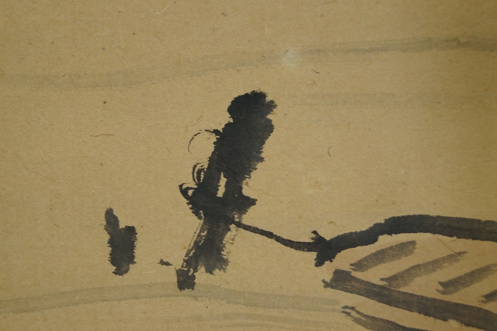 Kakemono Landschaft Boot-Motiv Nahaufnahme