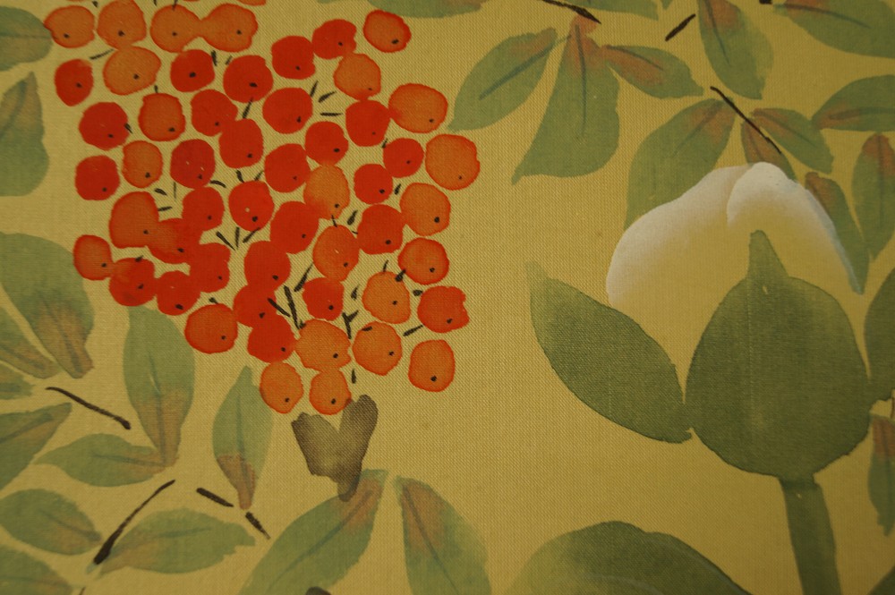 Flowers Nandina motif close-up