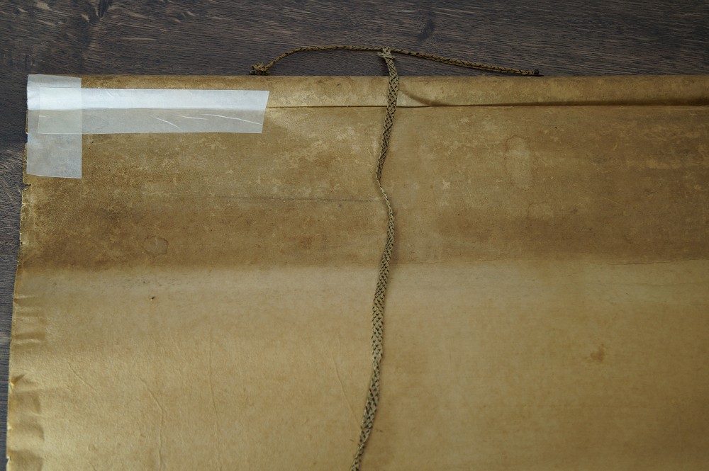 Peony Hanging Scroll Rear View