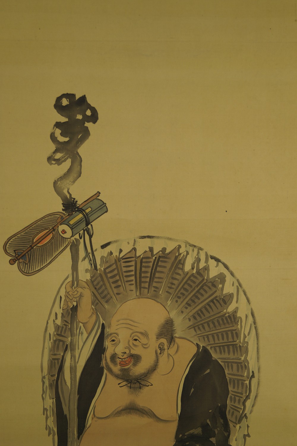 Hotei hanging scroll Hotei motif close-up 1
