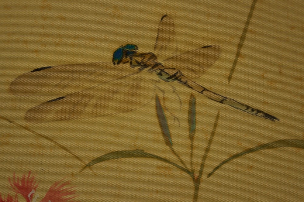 Japanese Hanging Scroll Dragonfly by Kazuyo Okutani Dragonfly Motif Close-Up 3