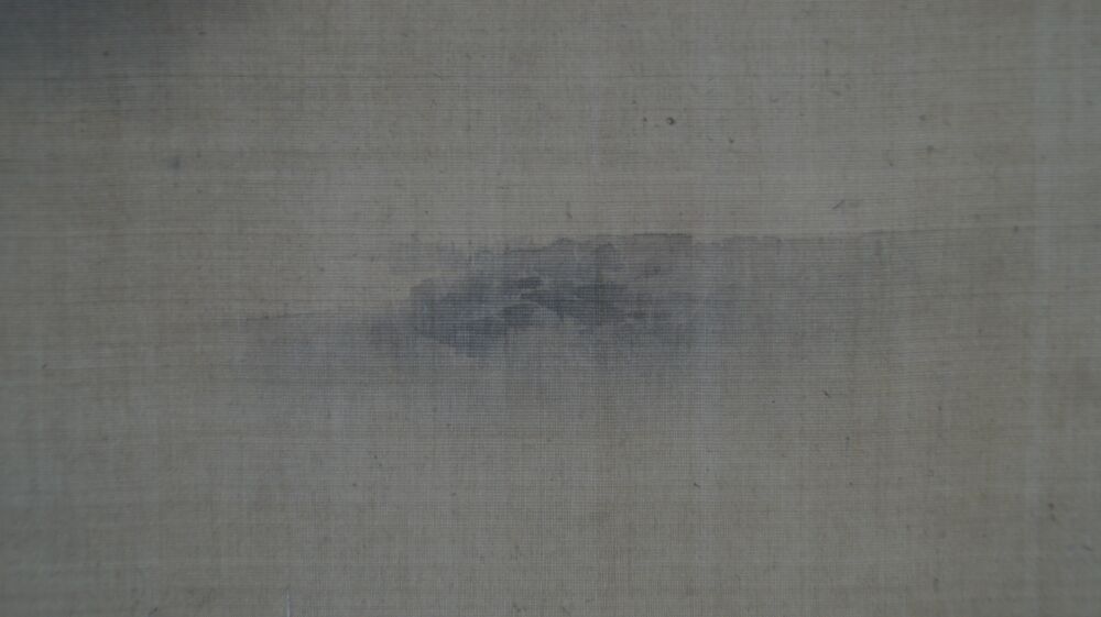 Further close-up of the delicately washed cloud layer in the hanging scroll Mount Fuji in Cloud-Wreathed Heights