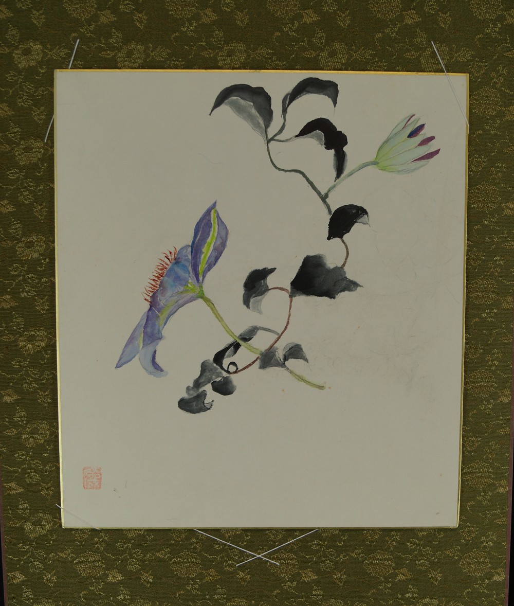 Shikishi Blume mit Einfassung Nahaufnahme