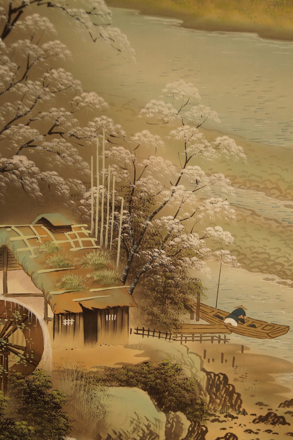 Vier Jahreszeiten Kakemono Set Fruehling Motiv Nahaufnahme