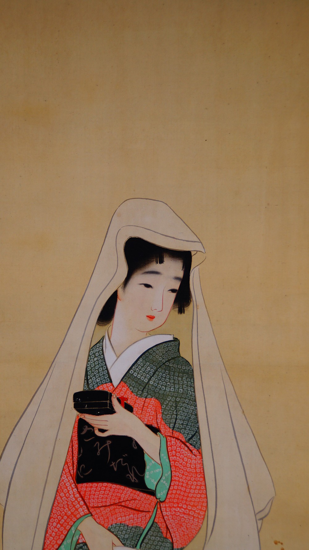 Flowers of Memory Kakemono by Murata Ikkei Woman's Portrait Motif Close-Up