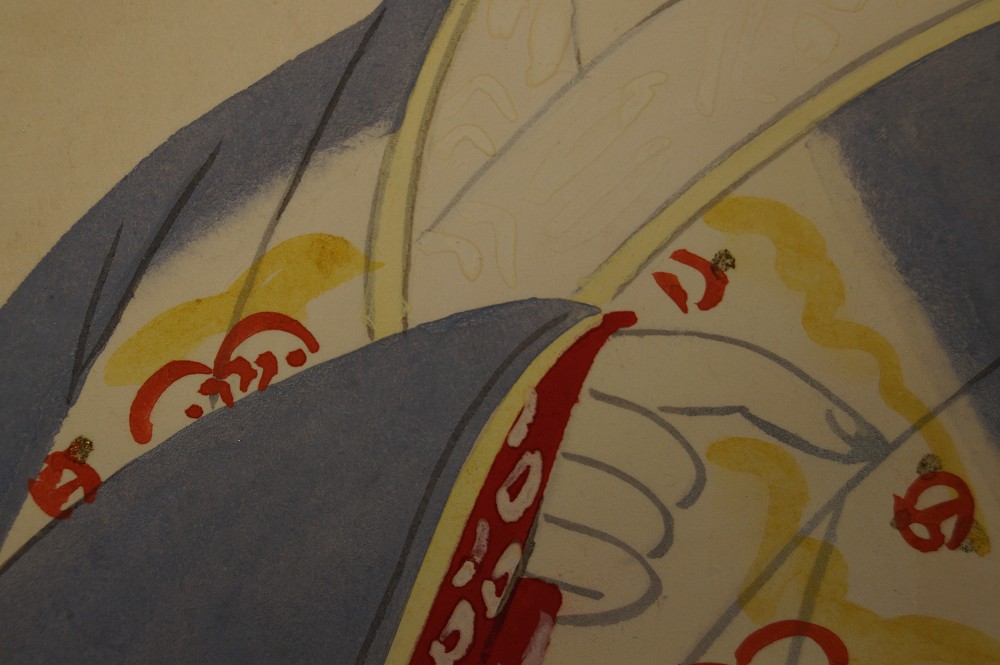 Shikishi Schoenheit im Kimono Motiv Nahaufnahme 4