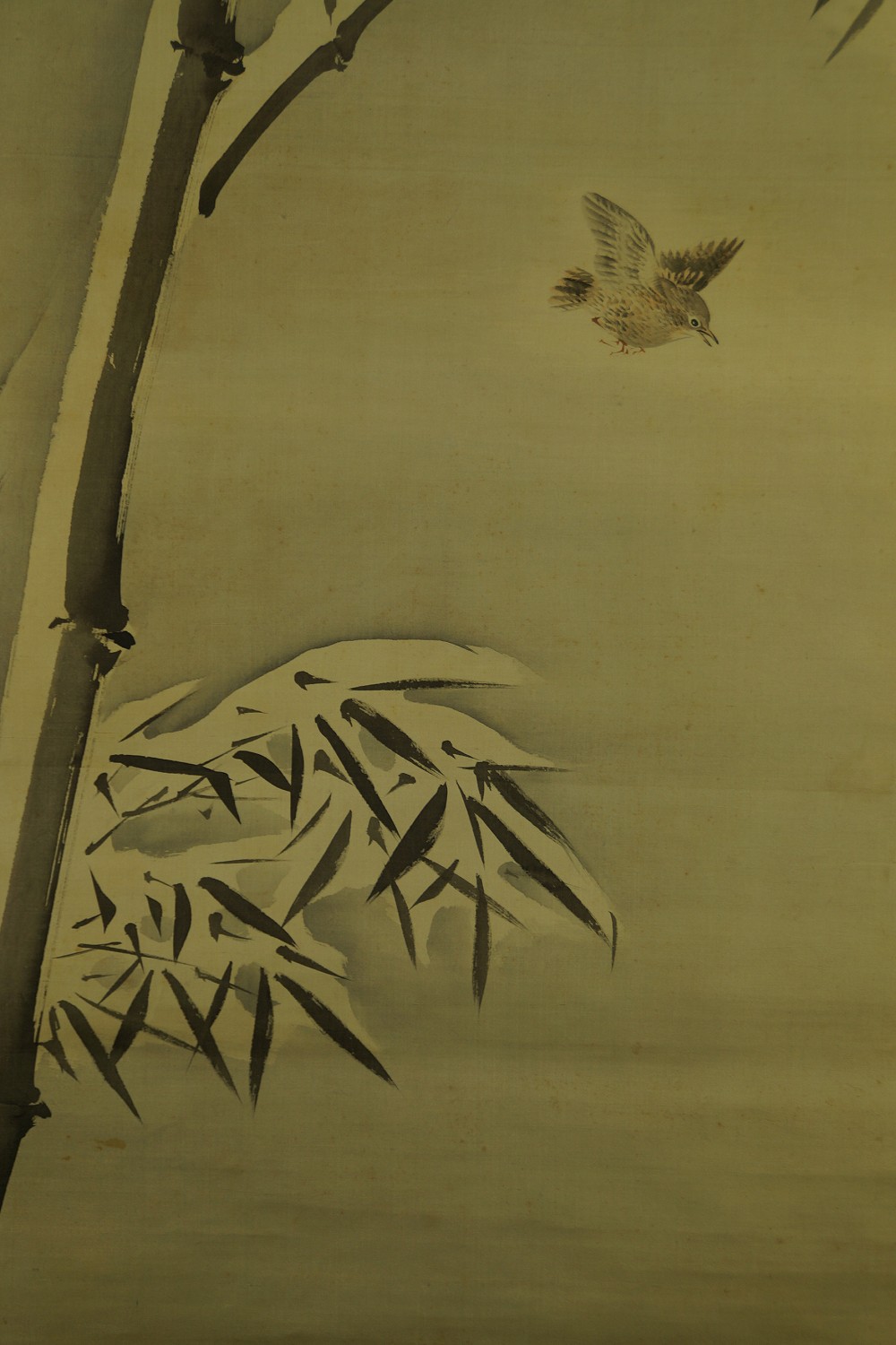 Bamboo in snow by Nakajima Ariaki bird motif close-up 1