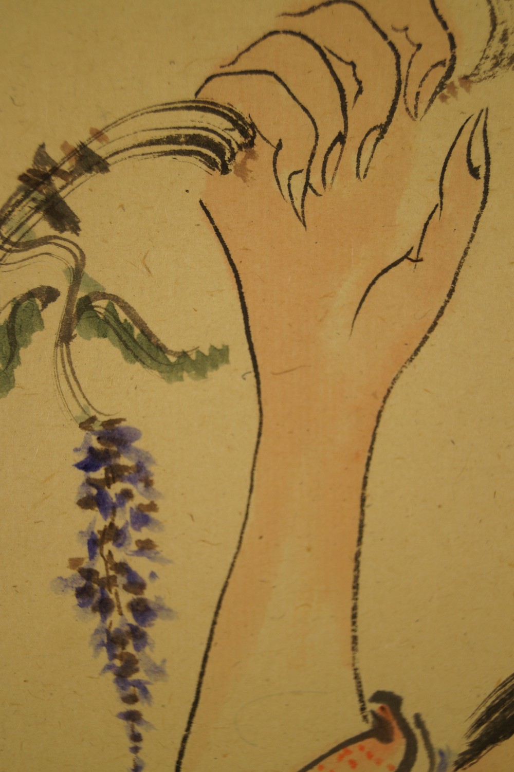 Lady Under Wisteria Blossoms Motif Close-Up 3