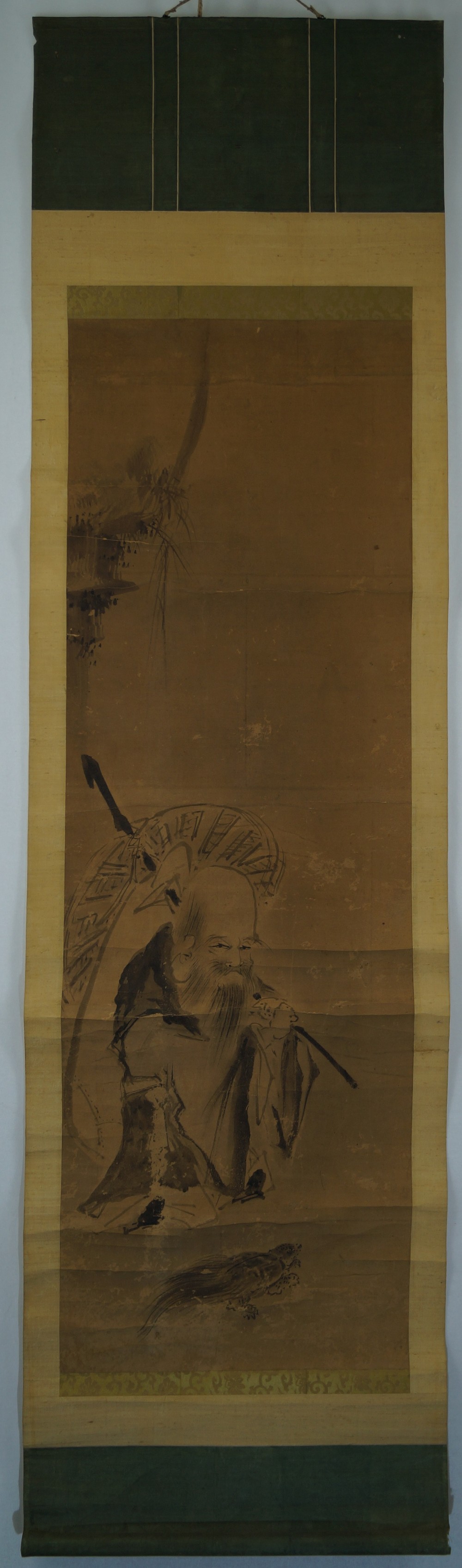 Jurojin hanging scroll full view of hanging scroll