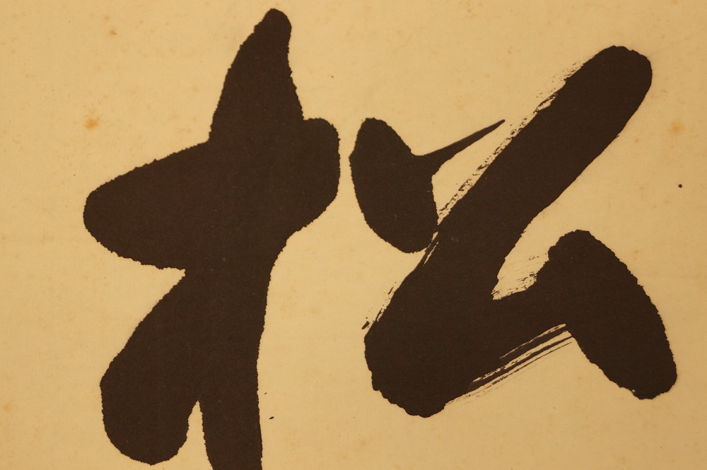 Calligraphy Pine and Bamboo Brushwork Close-Up