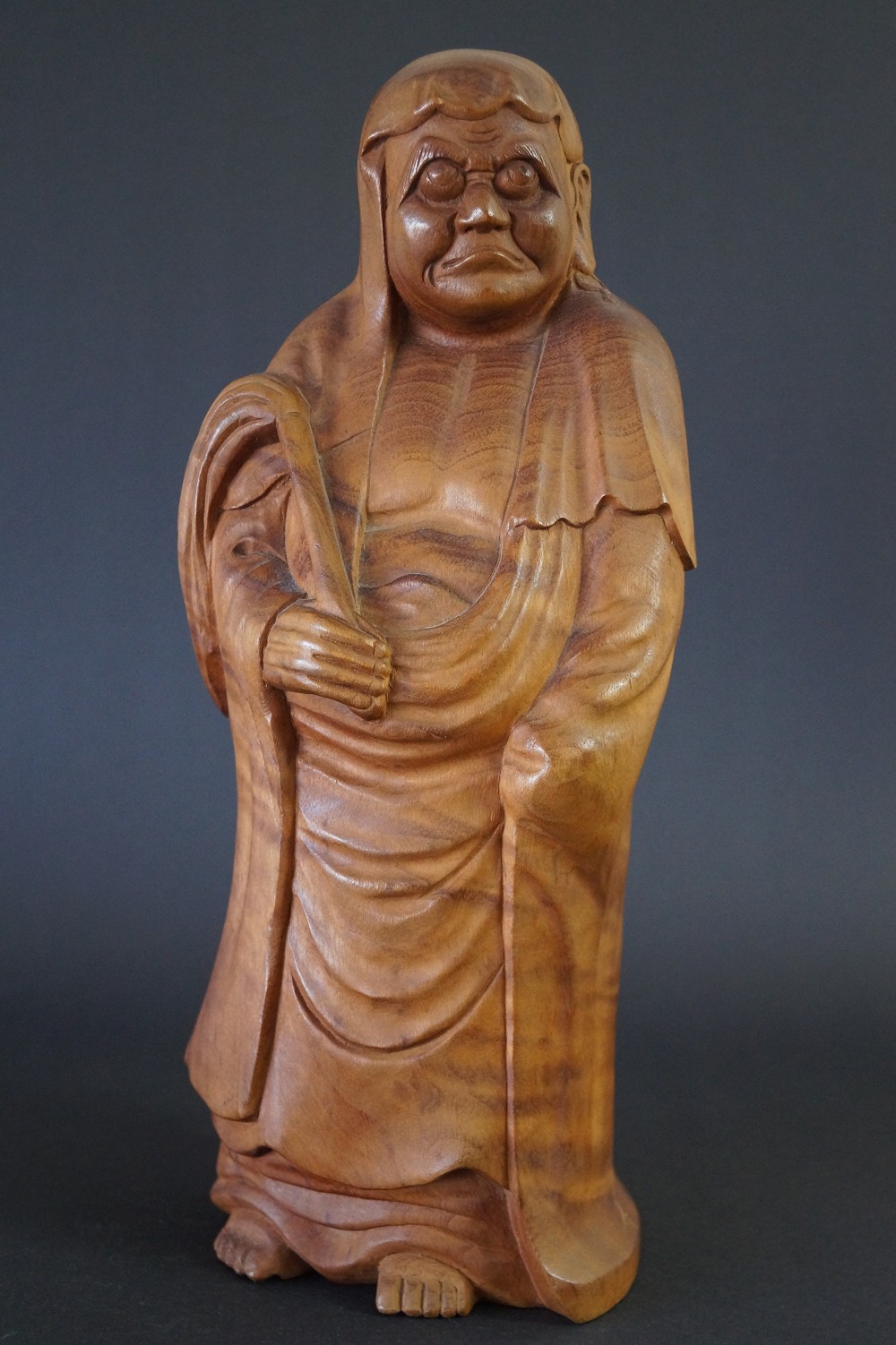Bodhidharma Wooden Figure Front View 3