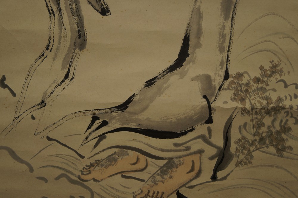 Bodhidharma - Japanisches Rollbild (Kakejiku, Kakemono)