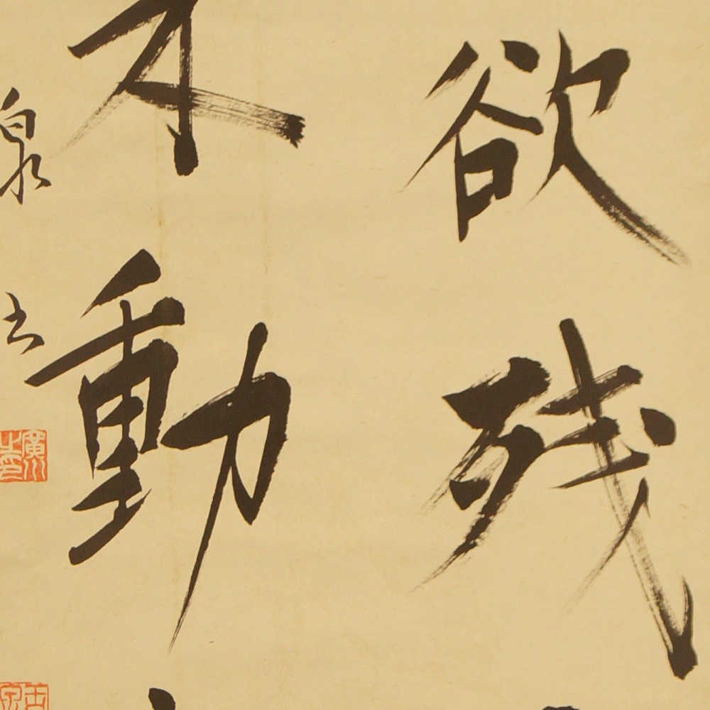 Kakemono Kalligrafie Motiv Nahaufnahme Vorschau
