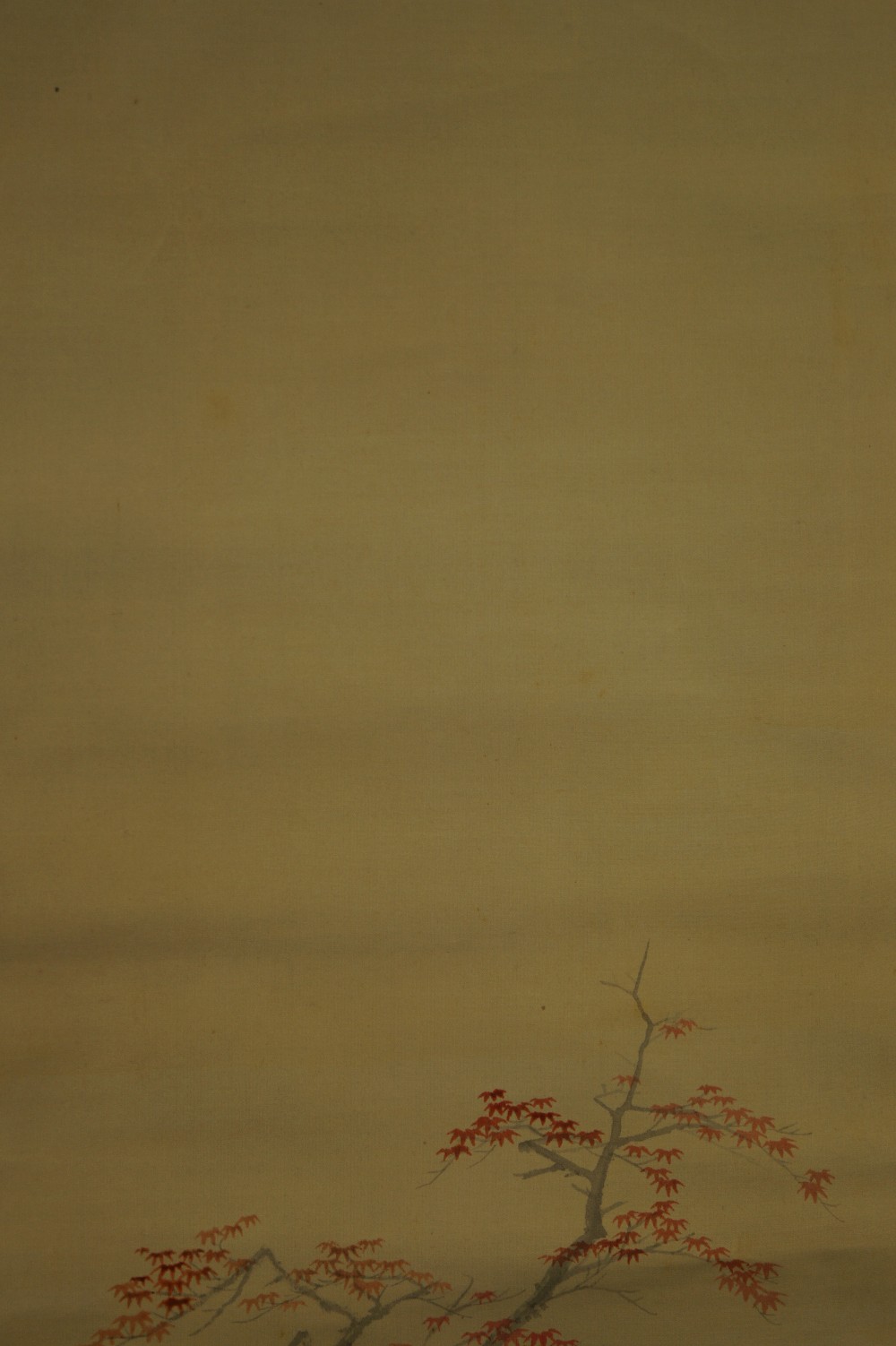 Japanisches Rollbild Herbst Ahorn Motiv Nahaufnahme 1