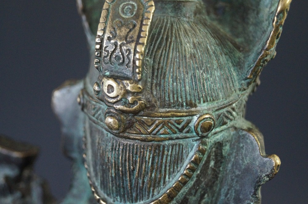 Chinese Buddha Figure Made of Bronze Motif Close-Up 4