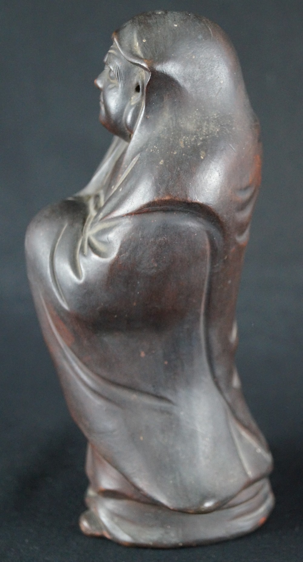 Bodhidharma Daruma Fierce Gaze Bizen Ware Side View 1