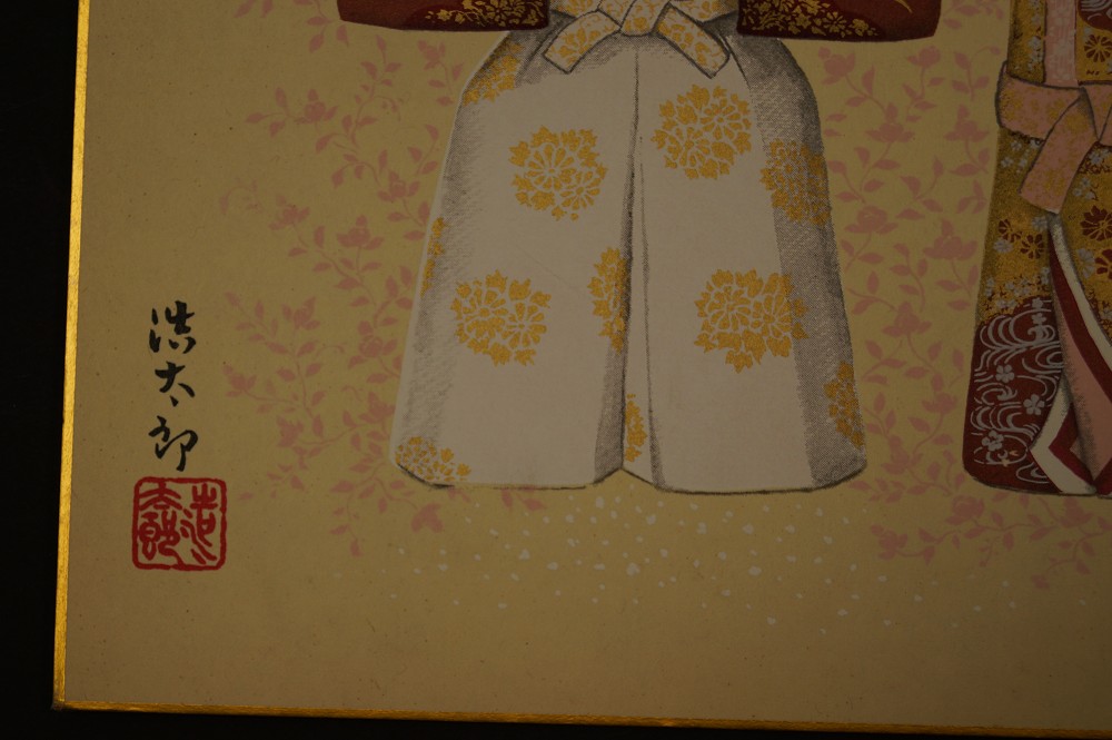 Shikishi Hina Dolls Druck Signatur und Siegel Nahaufnahme